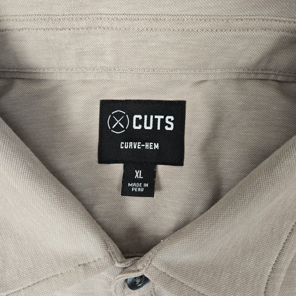 Cuts Clothing Polo Shirt Mens XL Short Sleeve Curve Hem Stretch Casual *READ - Picture 3 of 9